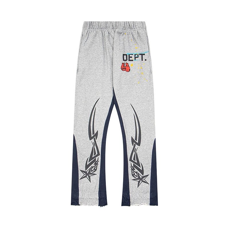 Gallery Dept. Trousers Paint-splatter sweatpants with contrast side panels and raw hems — 25