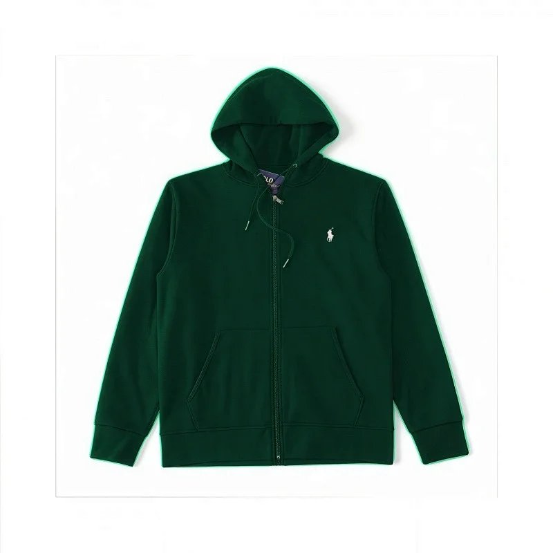 Zip-up Sweatshirt - Forest Green - White Label