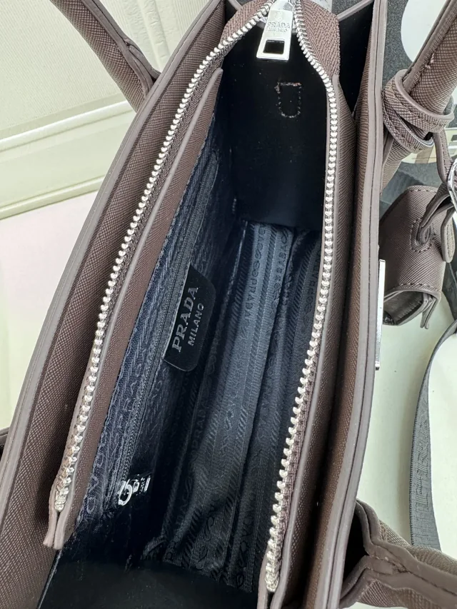 Prada Handbags Saffiano top-handle handbag with detachable shoulder strap and hanging pouch product detail image 2