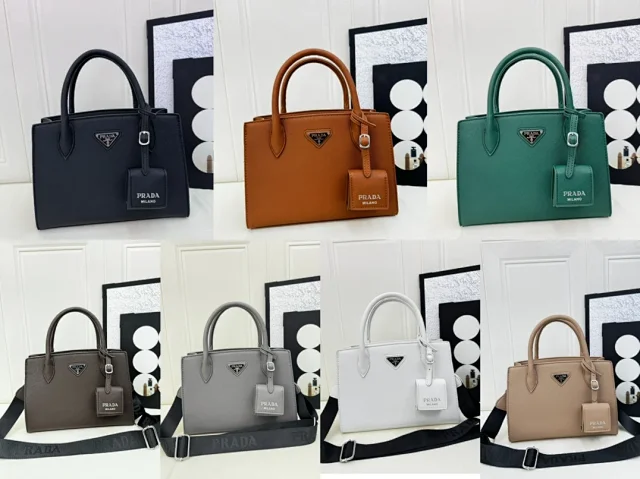 Prada Handbags Saffiano top-handle handbag with detachable shoulder strap and hanging pouch product detail image 3