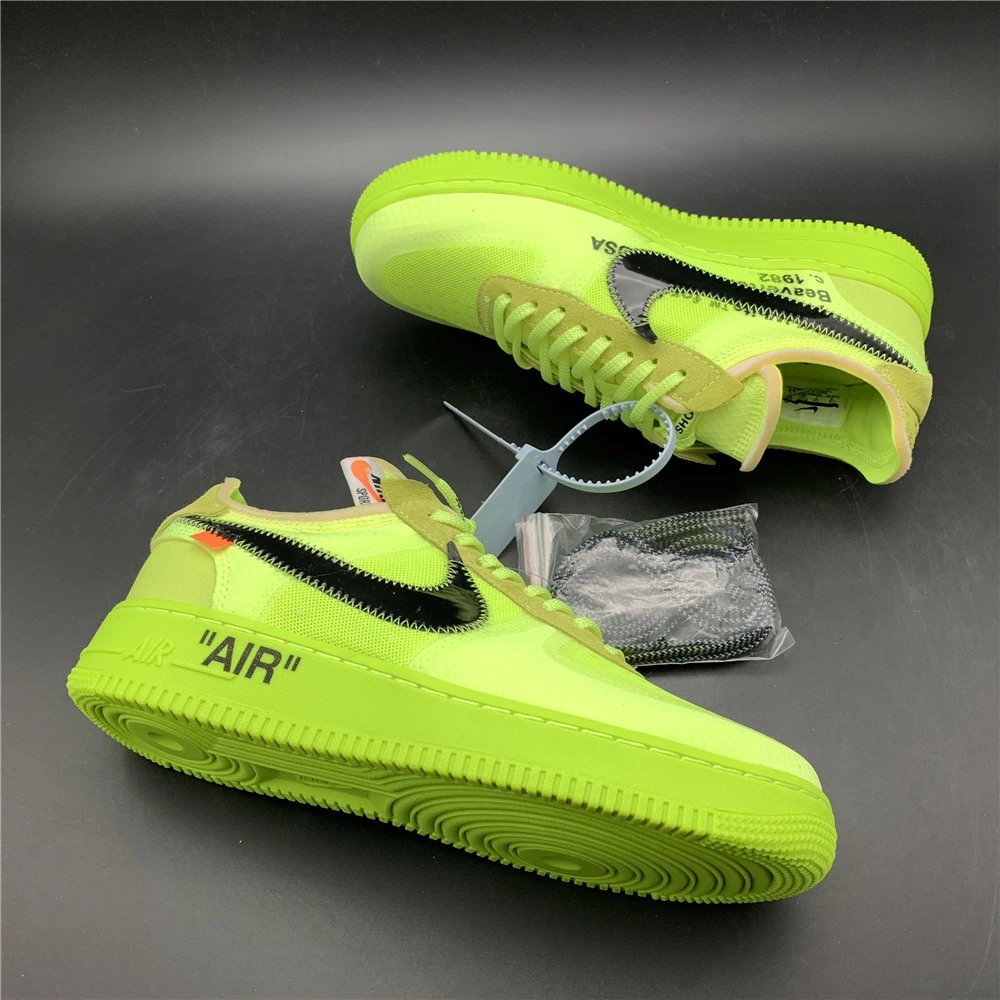 Nike x Off-White Air Force 1 Low Volt Green Sneakers - 6