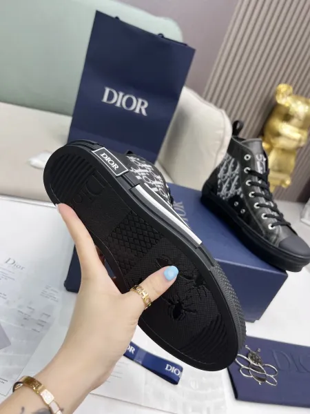 Dior B23 High-Top Sneakers Black Oblique Print Sneakers - 6