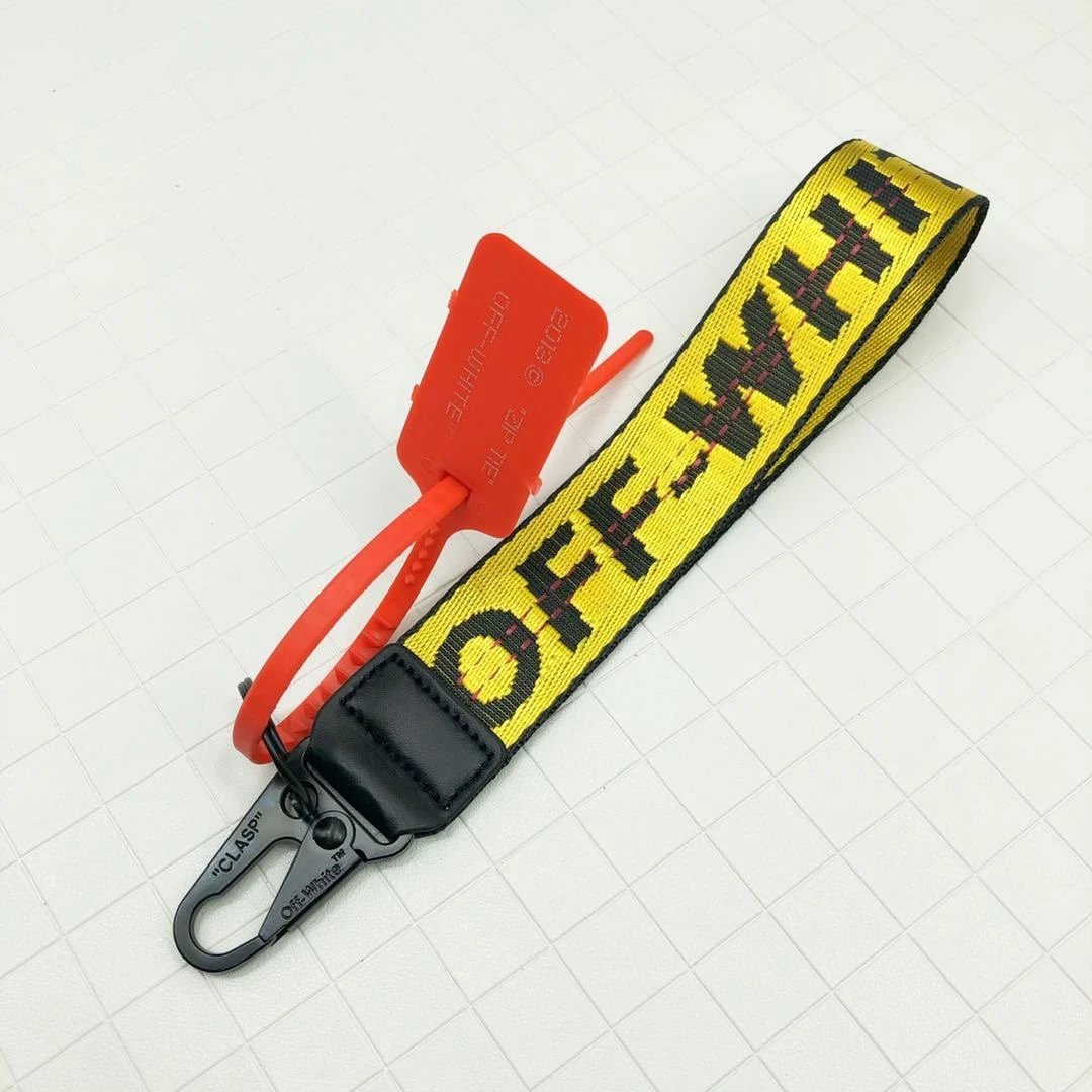 Off-White Industrial Belt Strap Yellow Keychain - 4