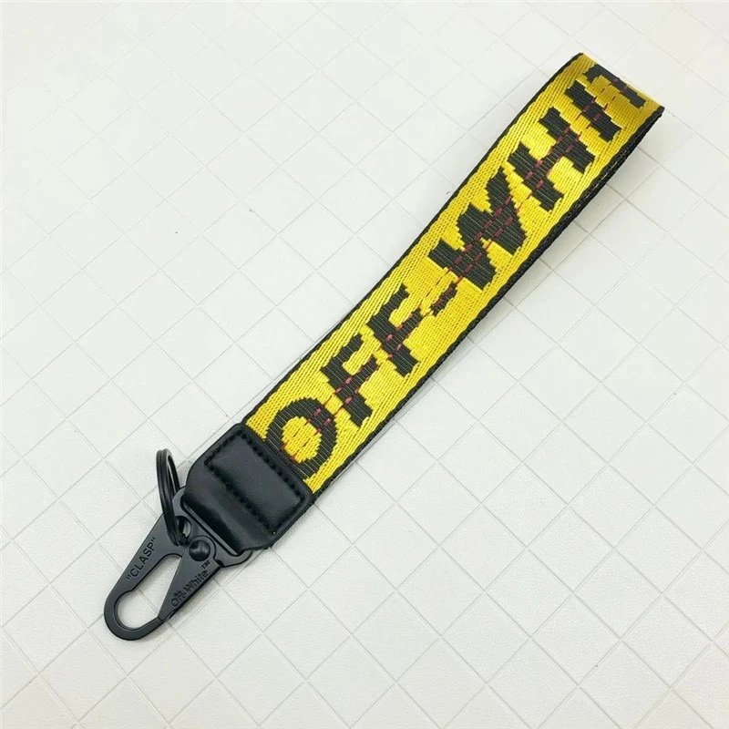 Off-White Industrial Belt Strap Yellow Keychain - 1