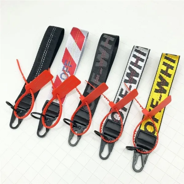 Off-White Industrial Belt Strap Yellow Keychain - 3