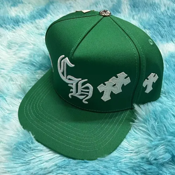 Chrome Hearts Cross Logo Snapback Cap Green - 1