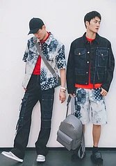 Cashew tie dye denim suit