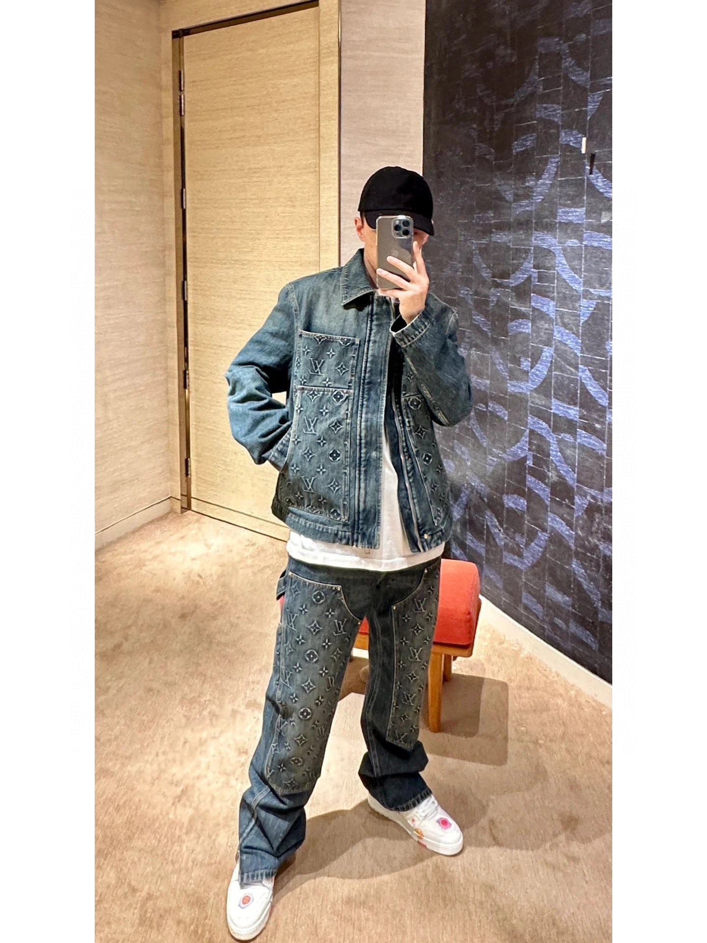 Louis Vuitton denim monogram set 