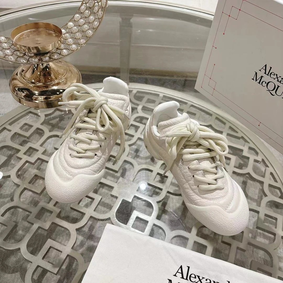Alexander McQueen Off-White Quilted Platform Sneakers