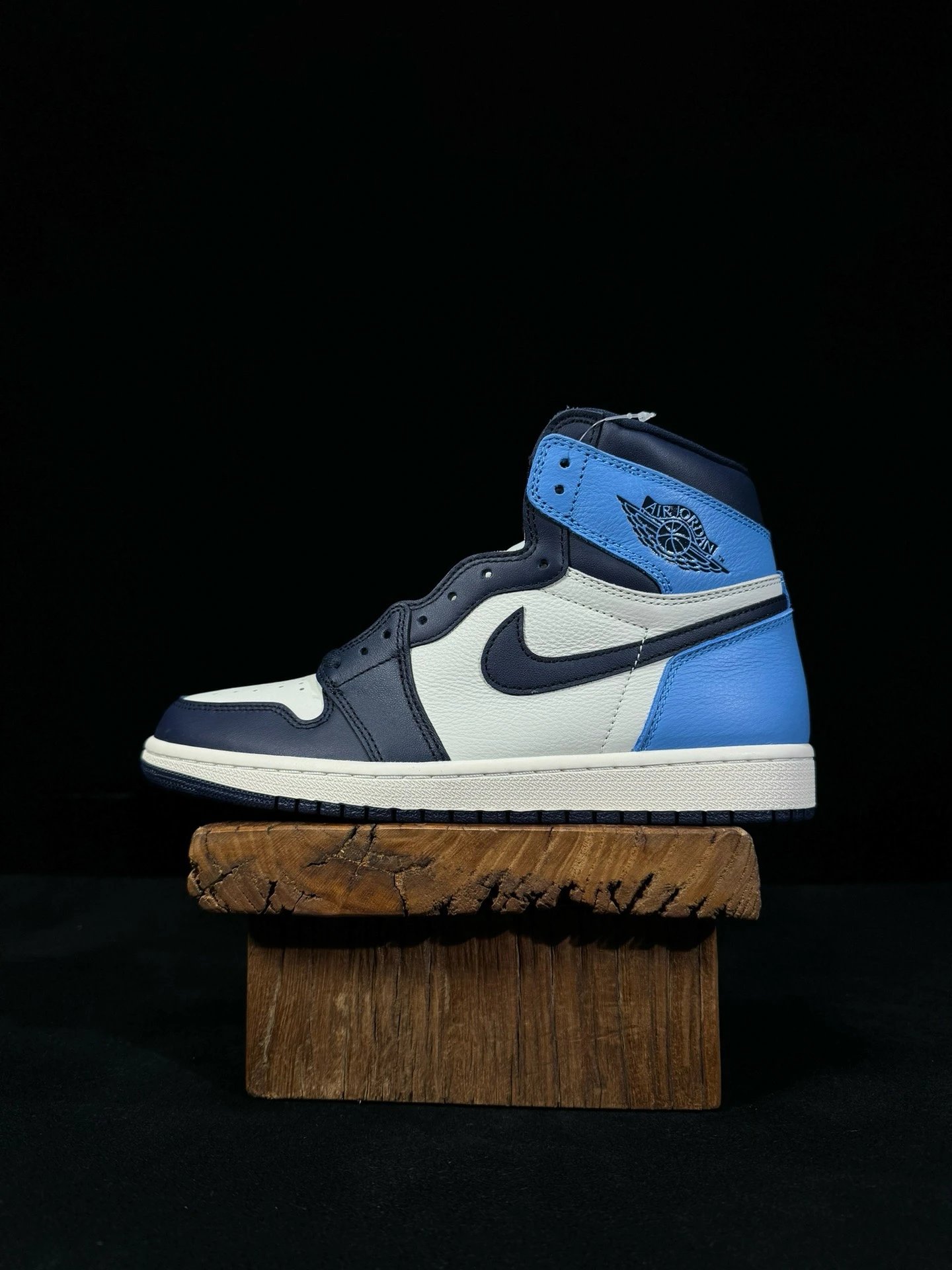 Air Jordan High Navy Ice Blue Leather Sneakers