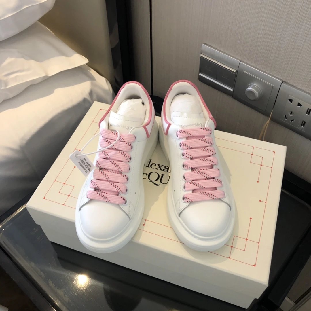 Alexander McQueen Oversized White Pink Platform Sneakers
