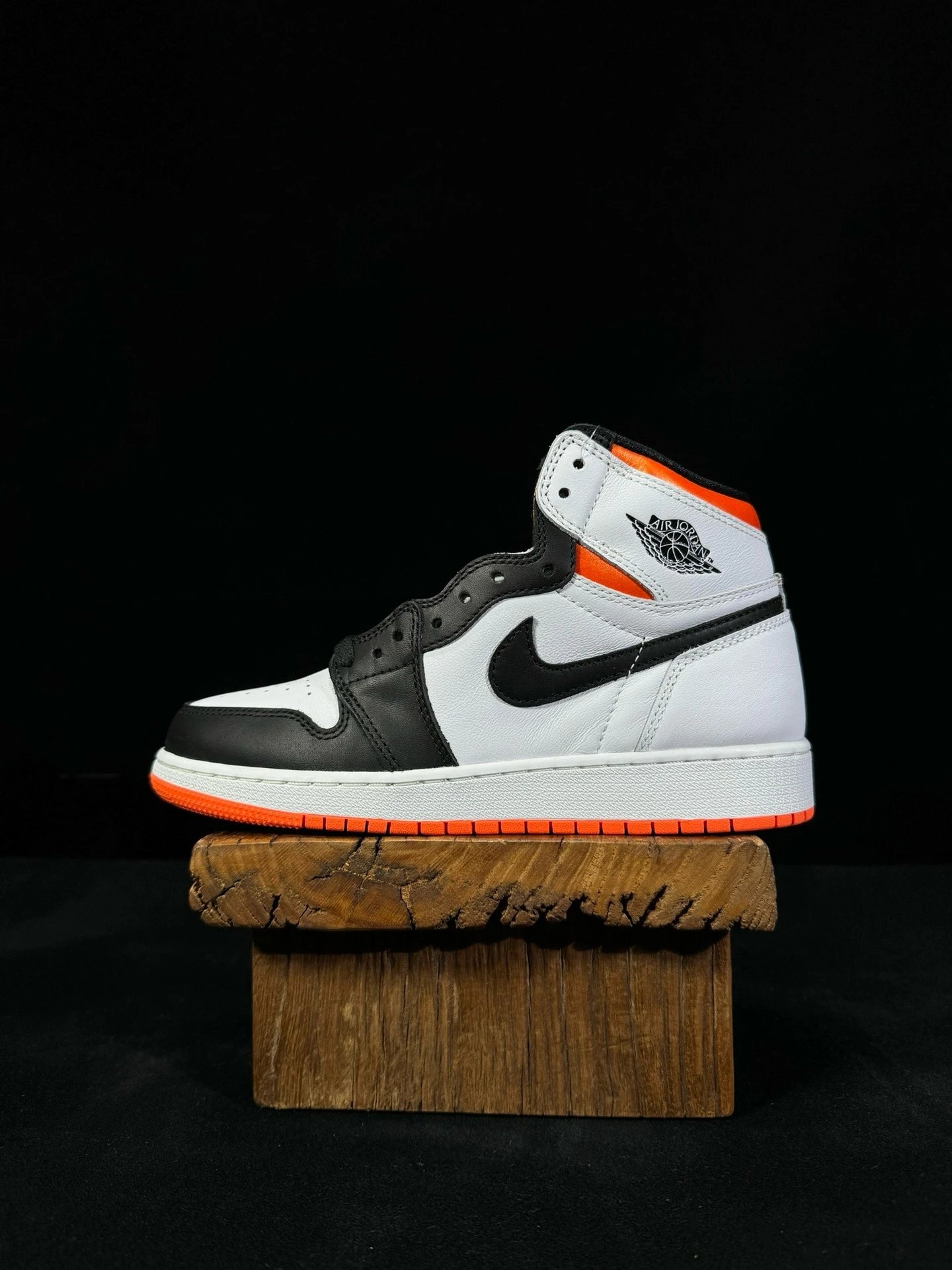 Air Jordan High Black White Orange Sneakers