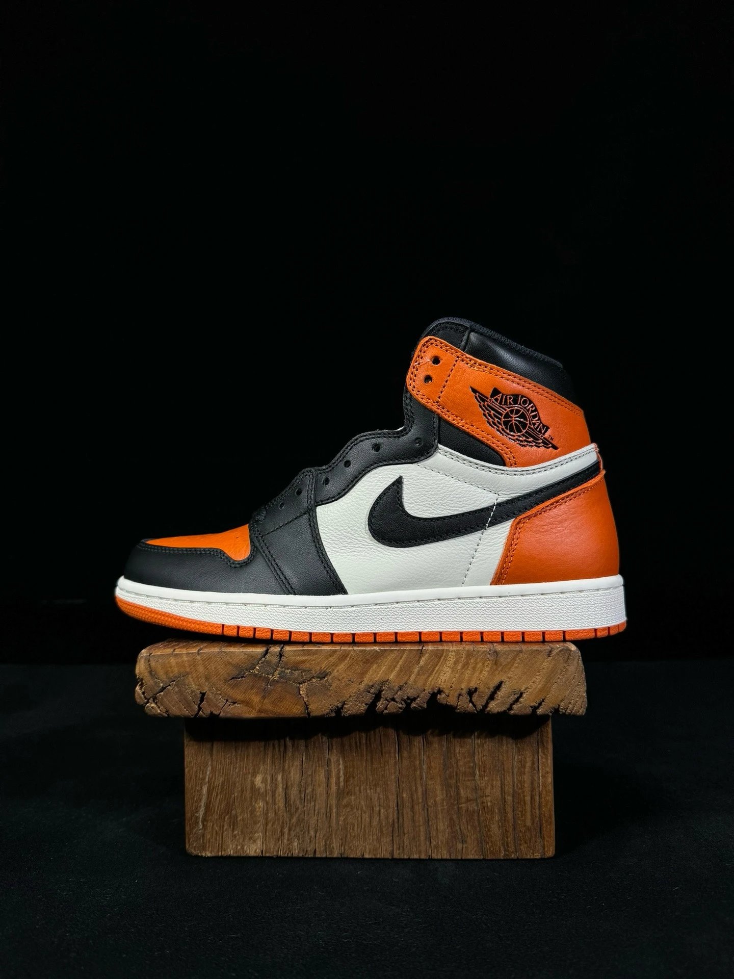 Air Jordan 1 Orange Black White High Top Sneakers