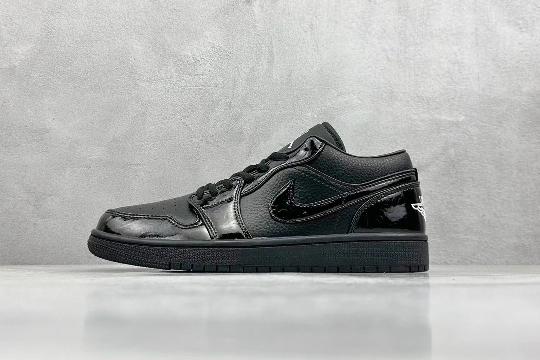 Air Jordan 1 Low Black Warrior Patent Leather Sneakers