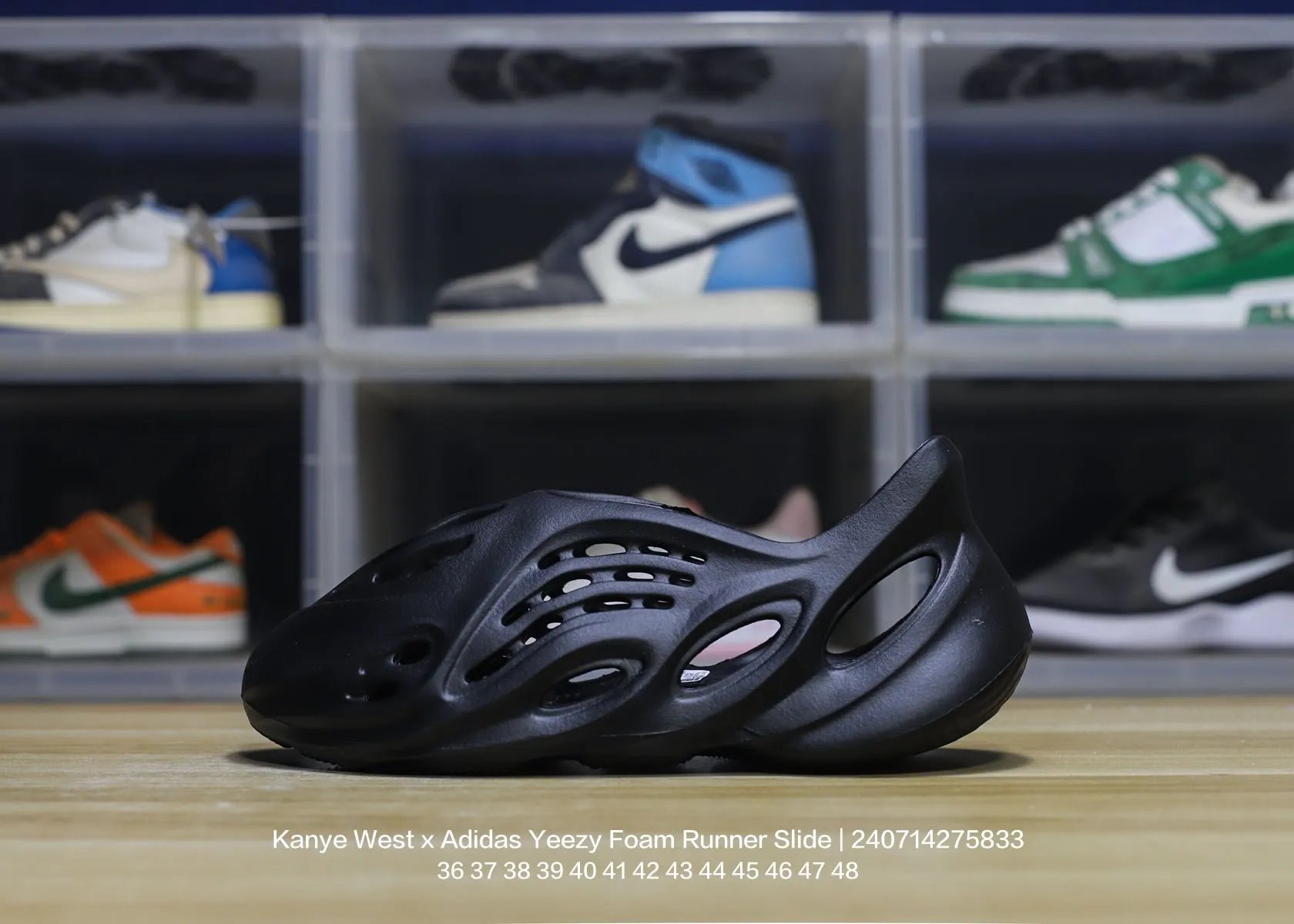 Adidas Yeezy Foam Runner Black EVA Cutout Clogs Sandals