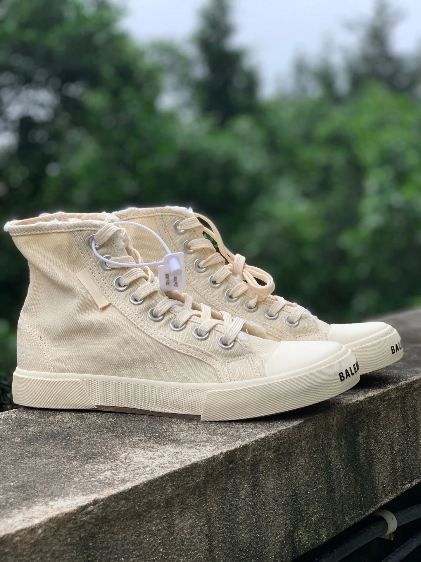 Balenciaga Beige High Top Canvas Sneakers Unisex Shoes
