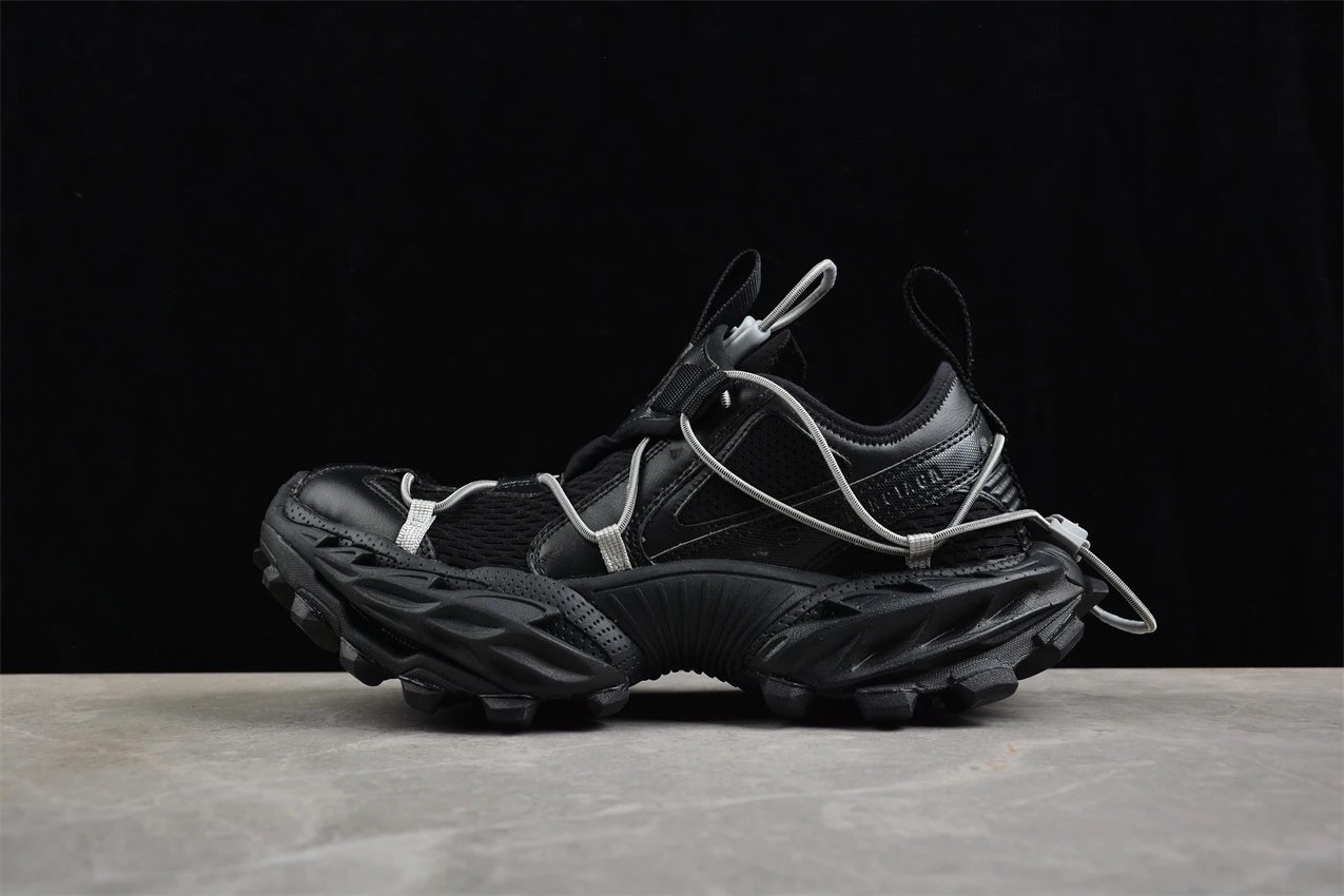 Balenciaga Track Black Mesh Leather Sneakers