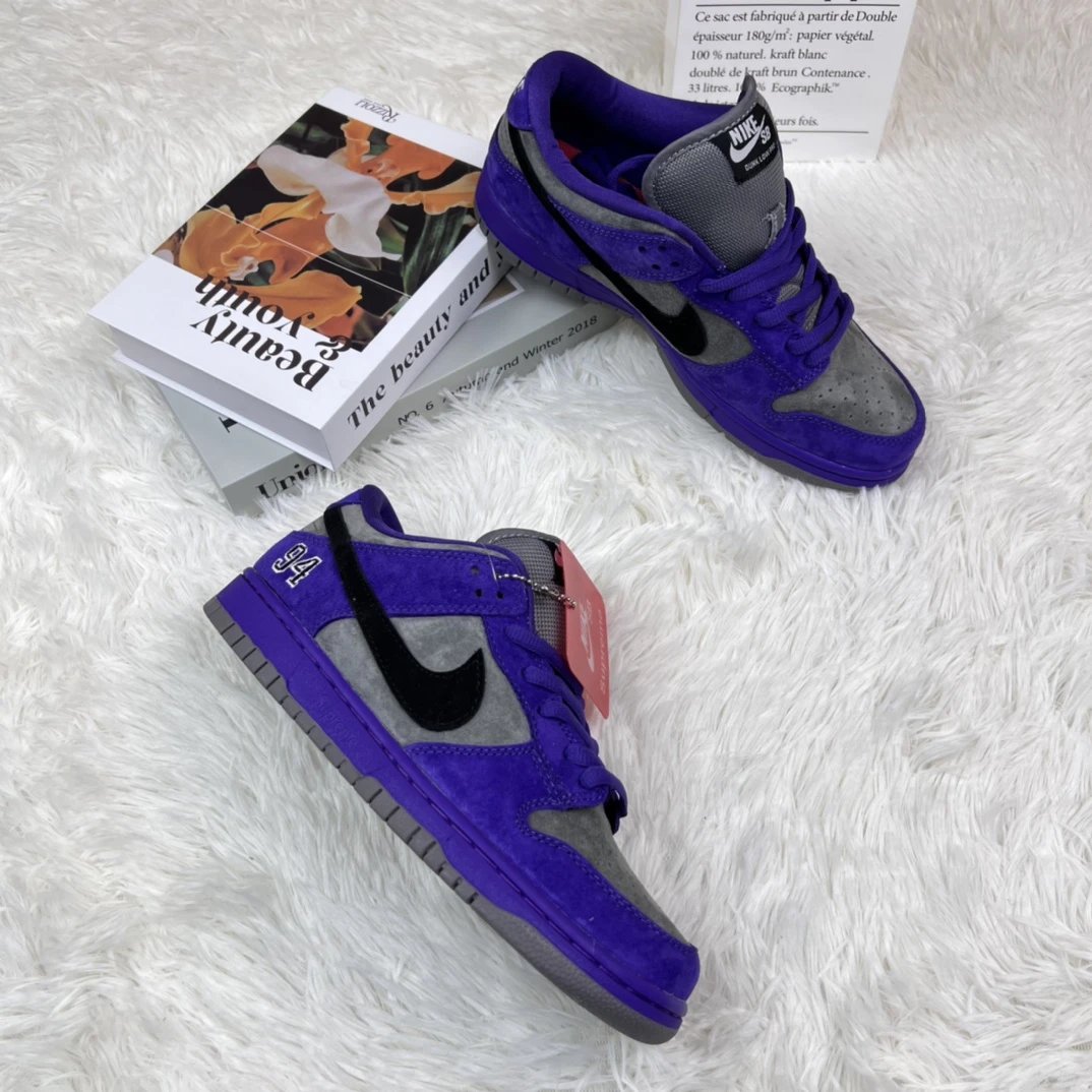 Nike SB Dunk Low Purple Grey Suede Skate Shoes