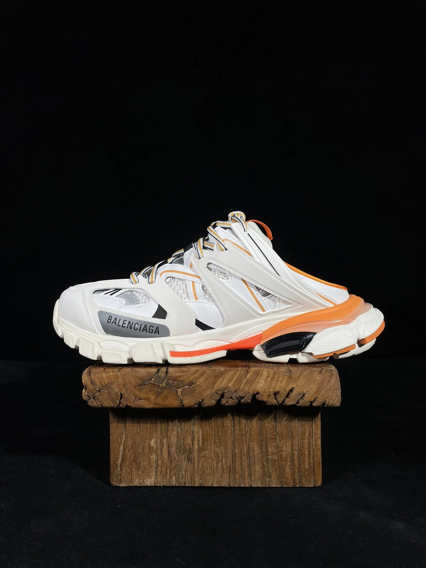 Balenciaga Track White Orange Unisex Chunky Sneakers Shoes