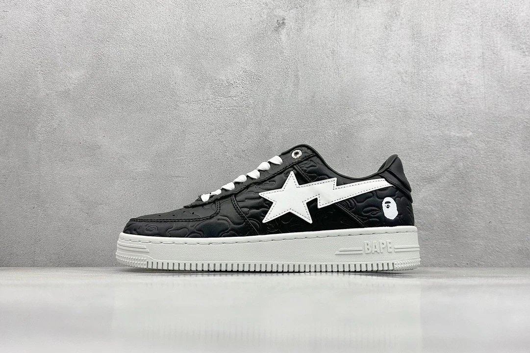 BAPE Bapesta Black White Star Low Sneakers