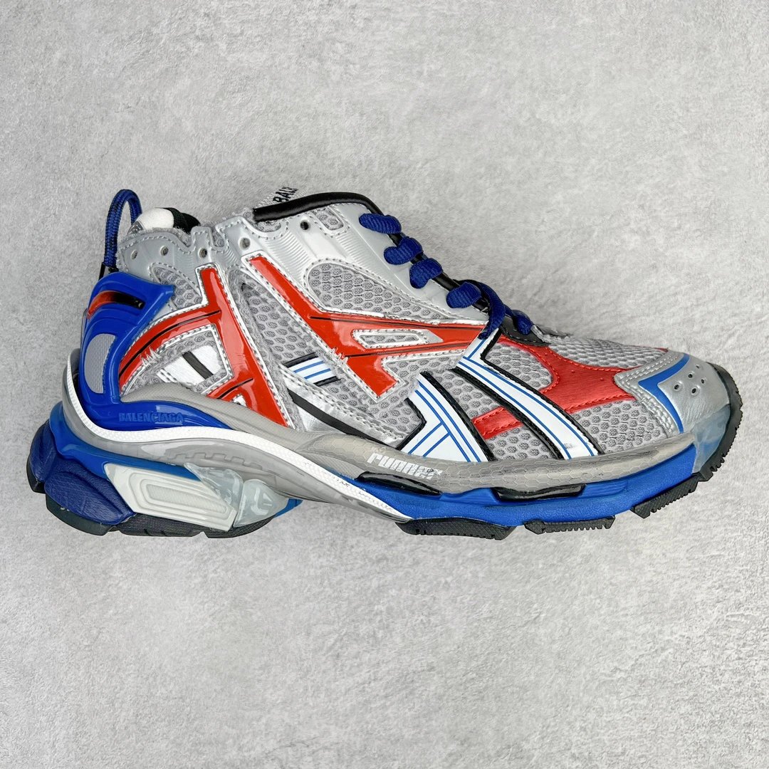 Balenciaga Retro Grey Red Blue Mesh Sneakers
