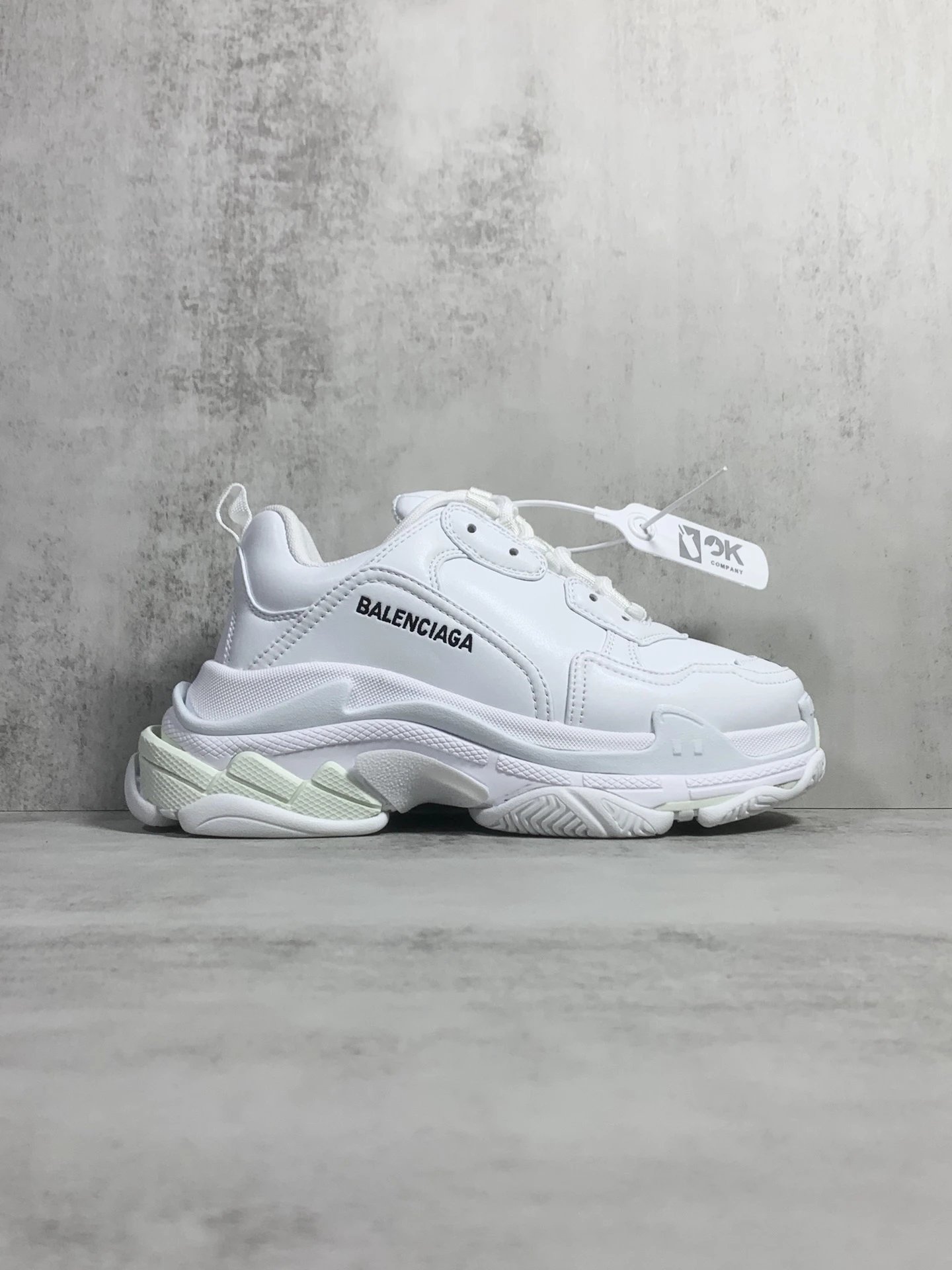 Balenciaga White Chunky Mesh Leather Sneakers