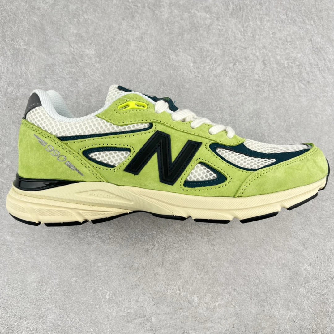 New Balance 990 Neon Green Mesh Suede Dad Sneakers