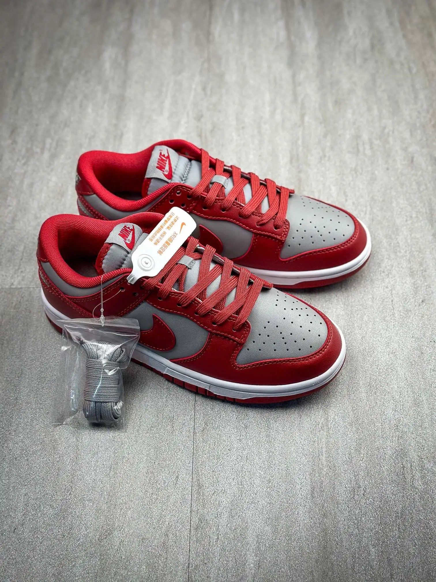 Nike Red Gray Low Top Sneakers Unisex Casual Shoes