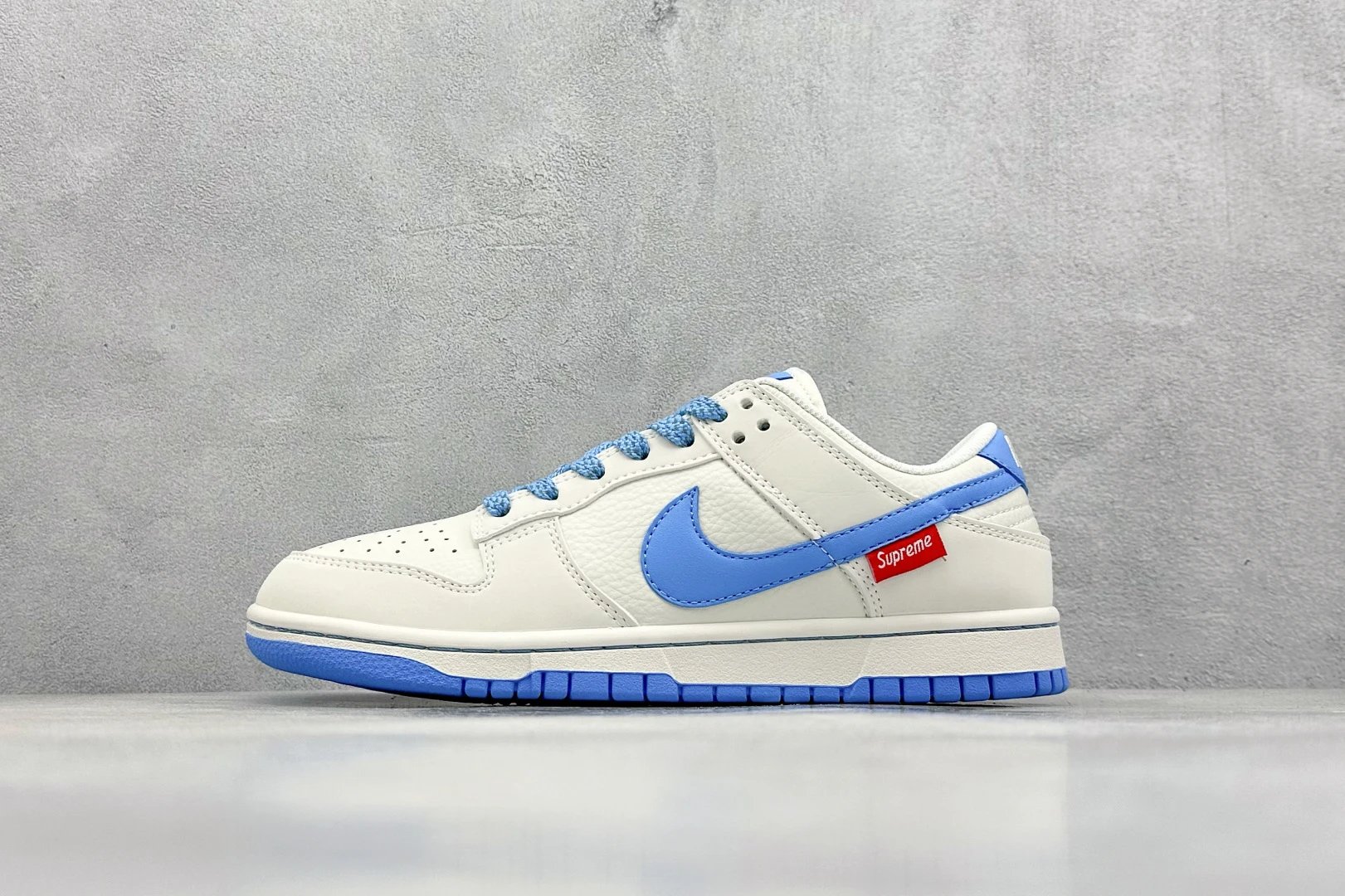 Nike Dunk Low White Blue Supreme Sneakers