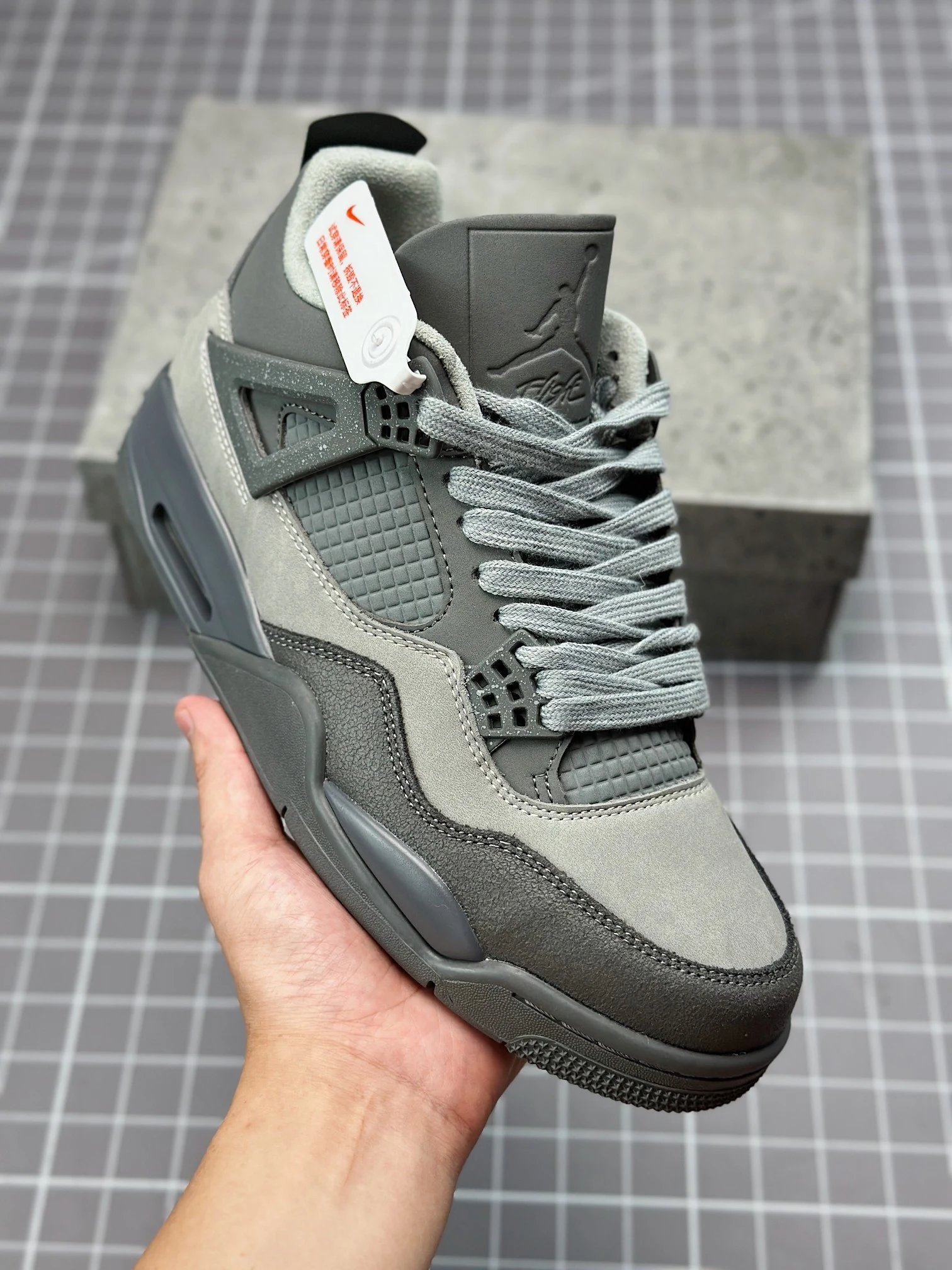Air Jordan Grey Mid Suede Mesh Sneakers