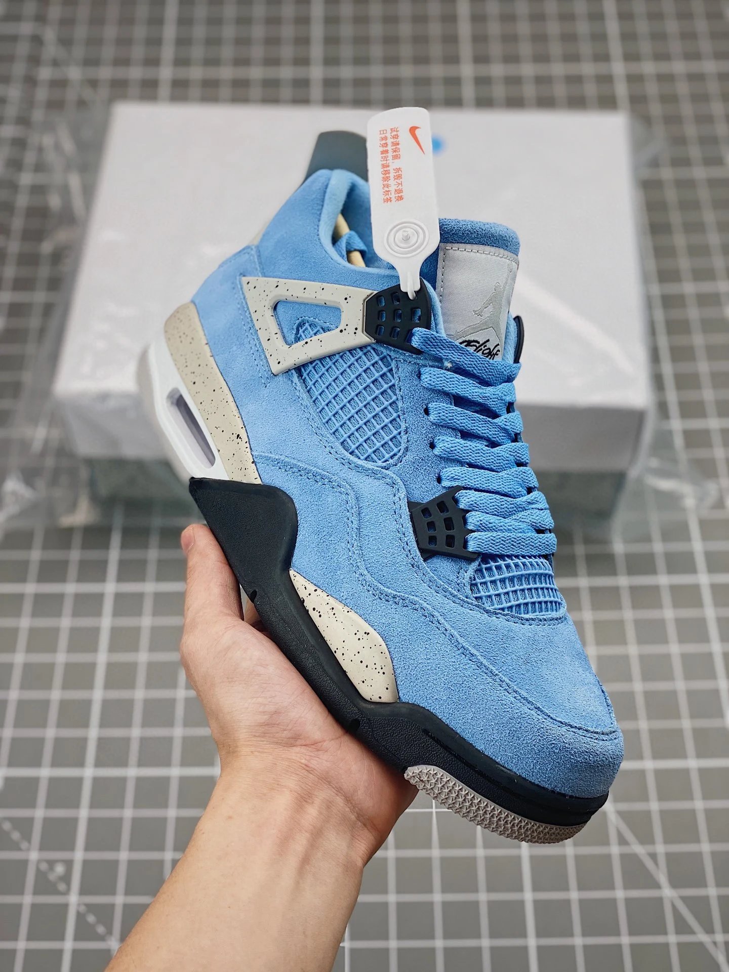 Air Jordan Retro Blue Suede Unisex Basketball Shoes