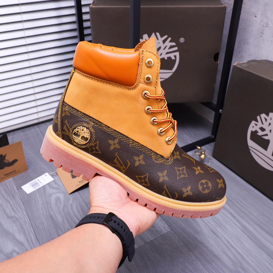 Louis Vuitton Monogram Brown Leather Work Boots