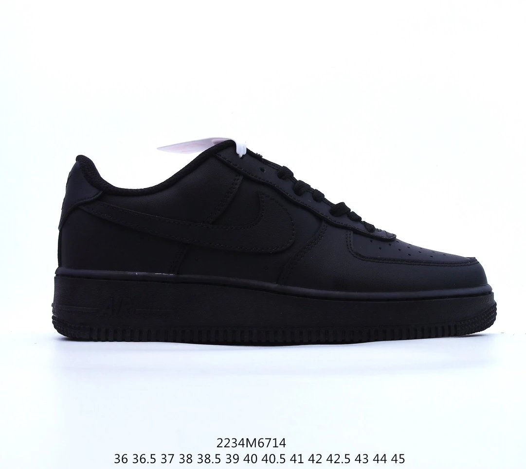 Nike Air Force 1 Low Black Leather Sneakers