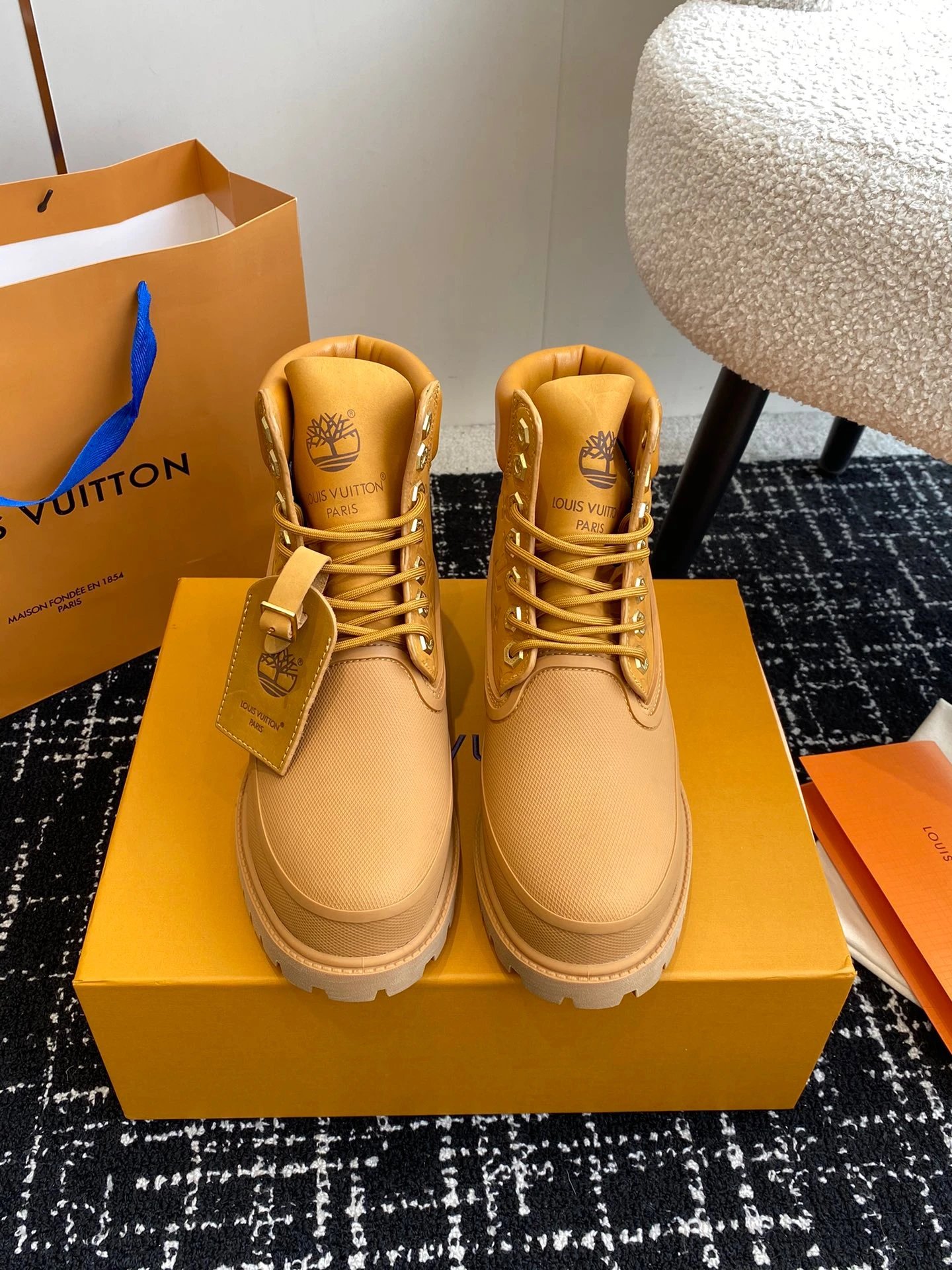 Louis Vuitton Wheat Leather High Top Boots