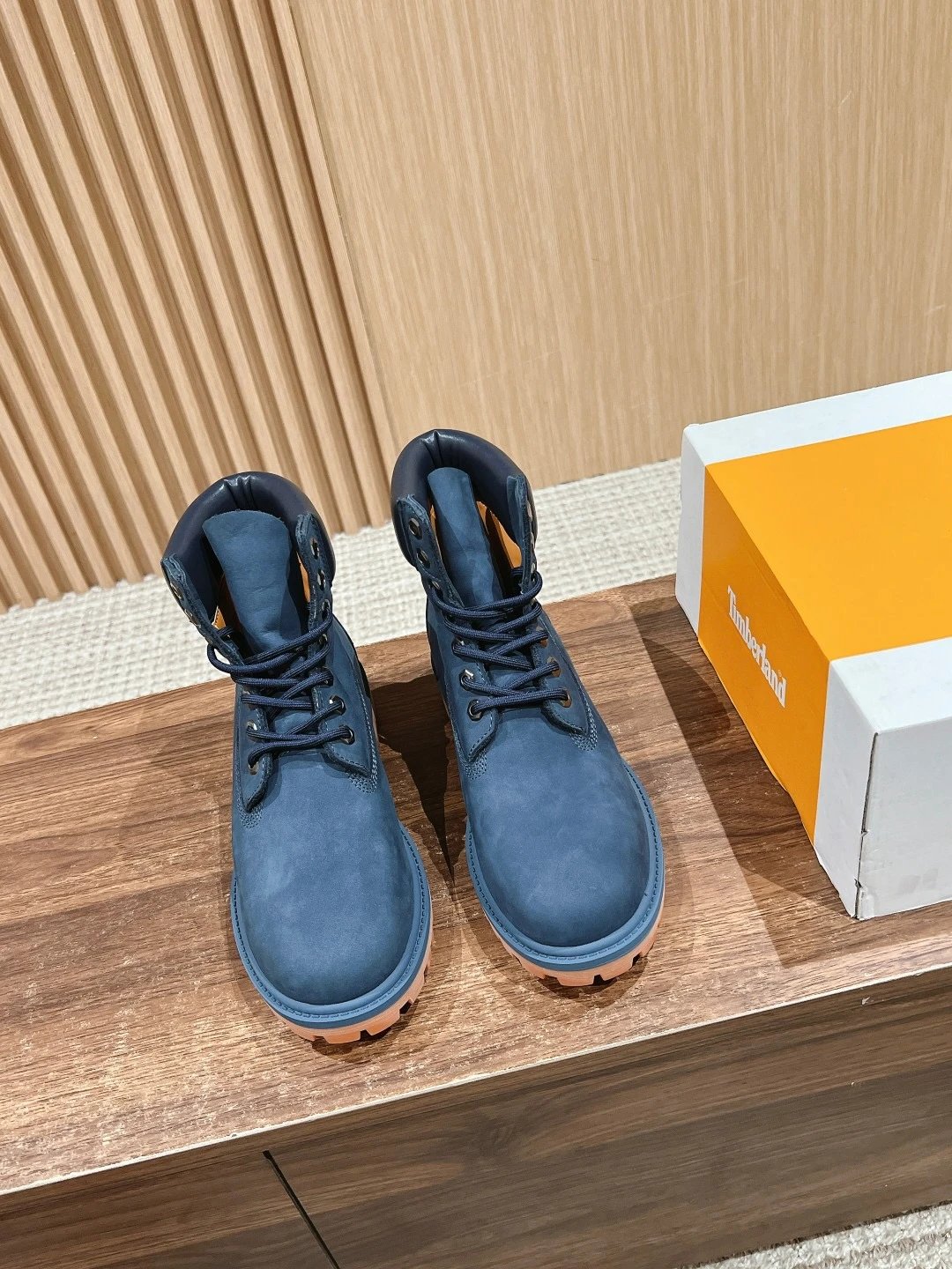 Timberland Classic Navy Waterproof Leather Work Boots