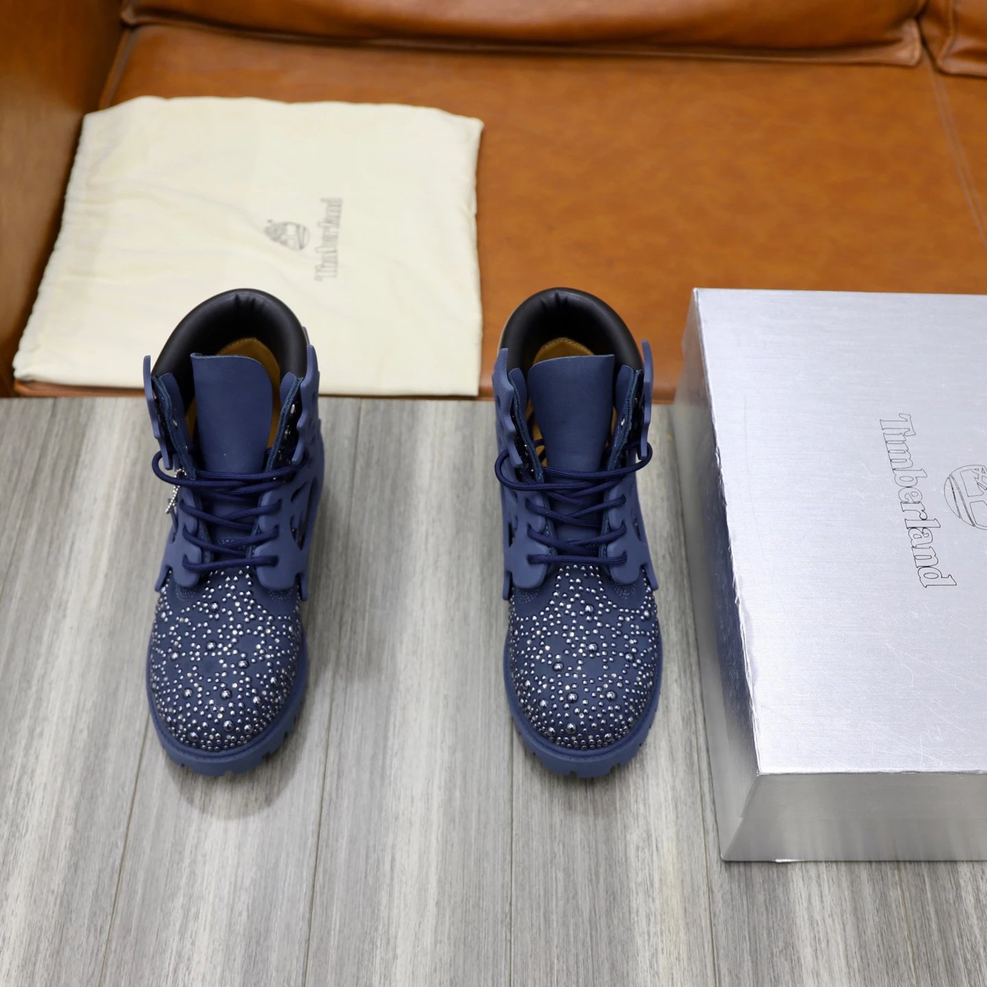 Timberland Deep Blue Waterproof Crystal Leather Boots