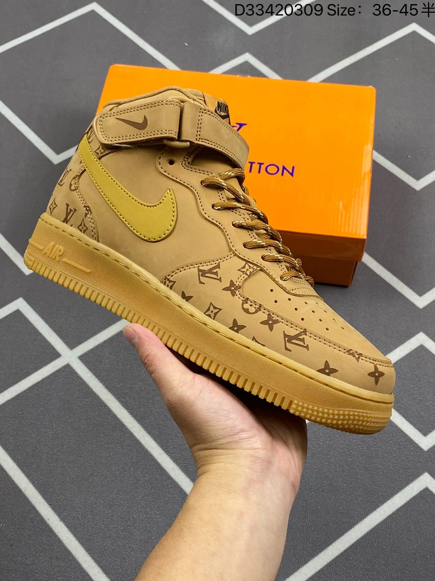 Nike Air Force 1 High Wheat Leather Sneakers