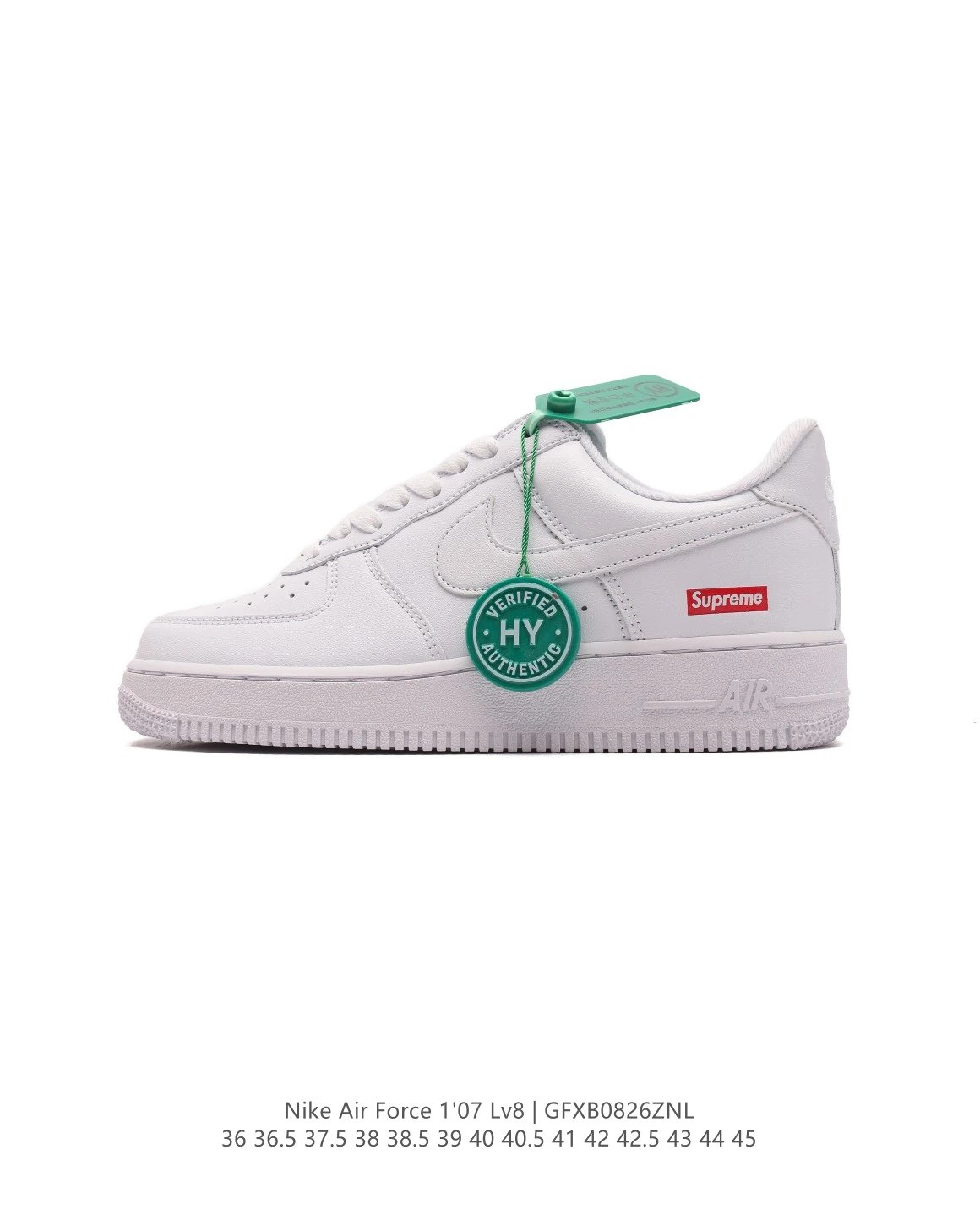 Nike Air Force 1 ’07 LV8 Supreme White Leather Sneakers