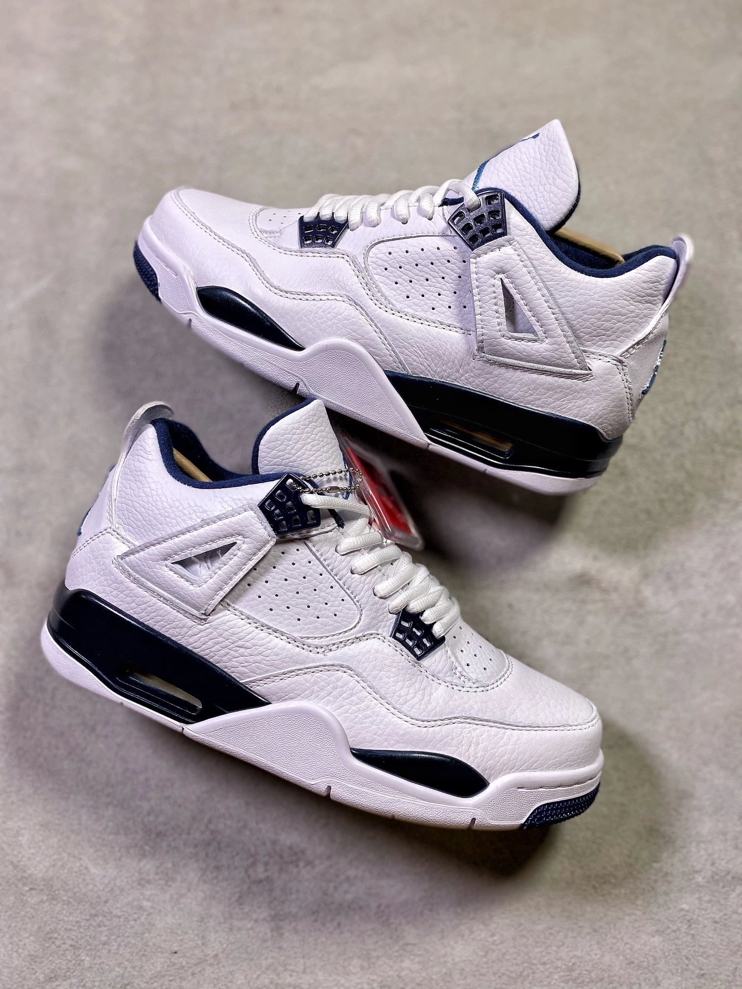 Air Jordan 4 White Black Retro Leather Basketball Shoes