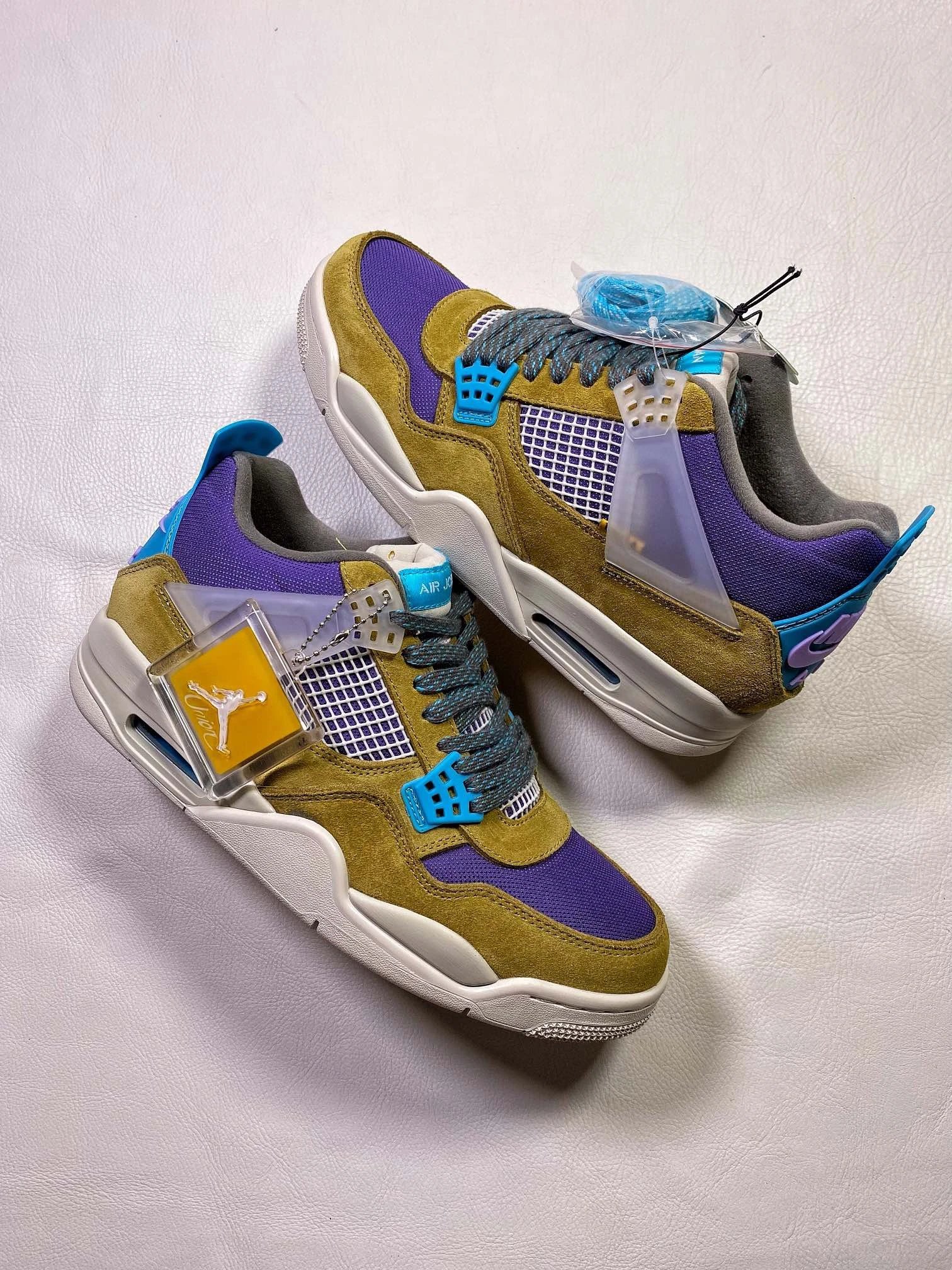Air Jordan Retro Olive Purple Suede Mesh Sneakers