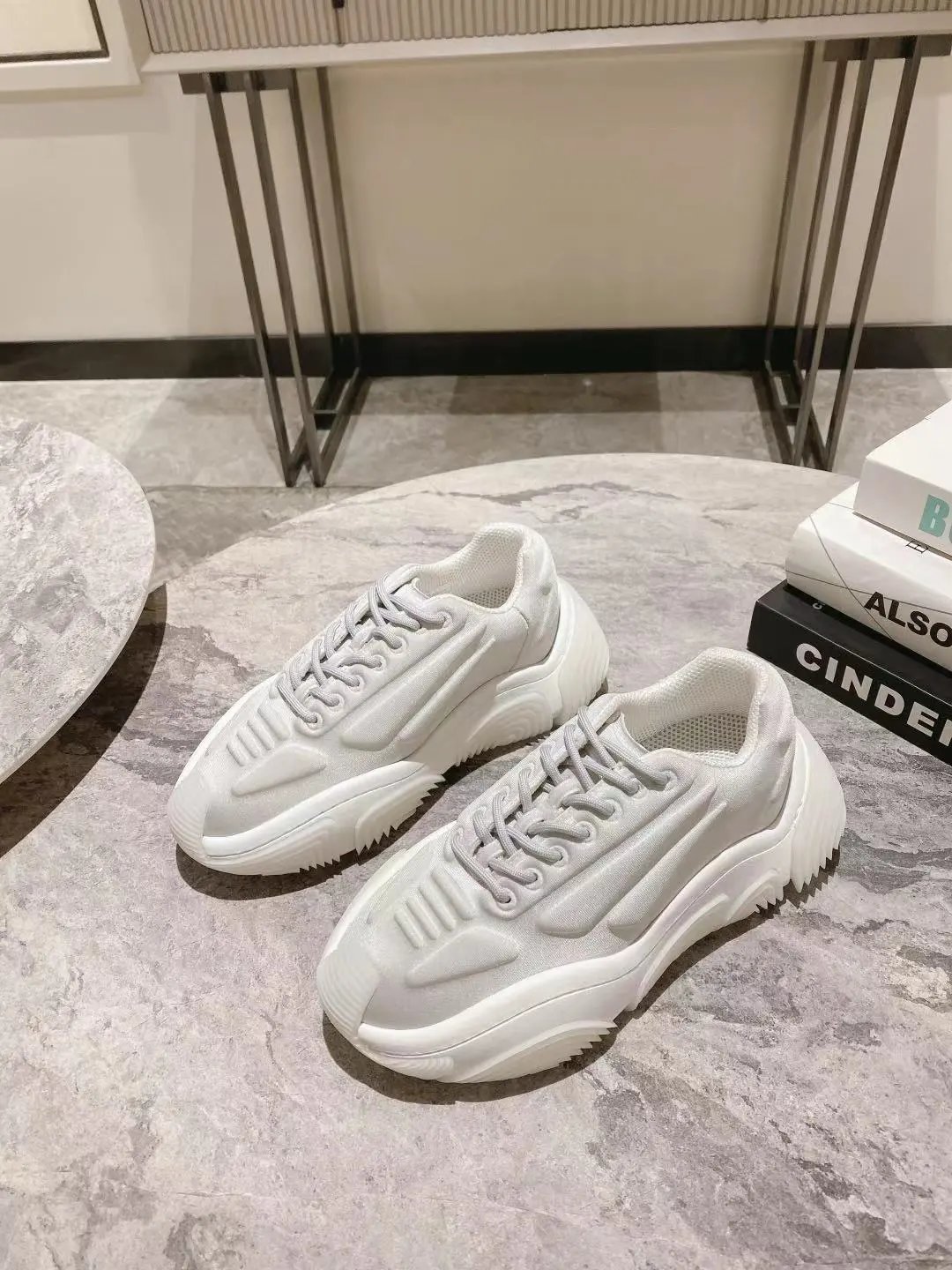 Alexander McQueen White Chunky Dad Sneakers for Men Women