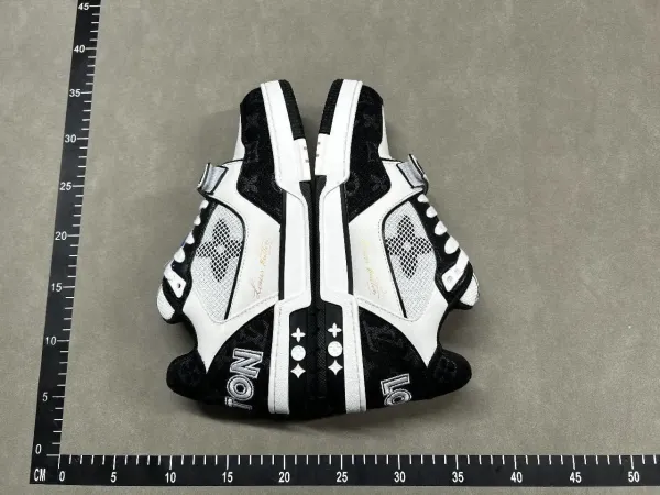 Louis Vuitton x Nike Air Force 1 Low Monogram White Black Sneakers - 1
