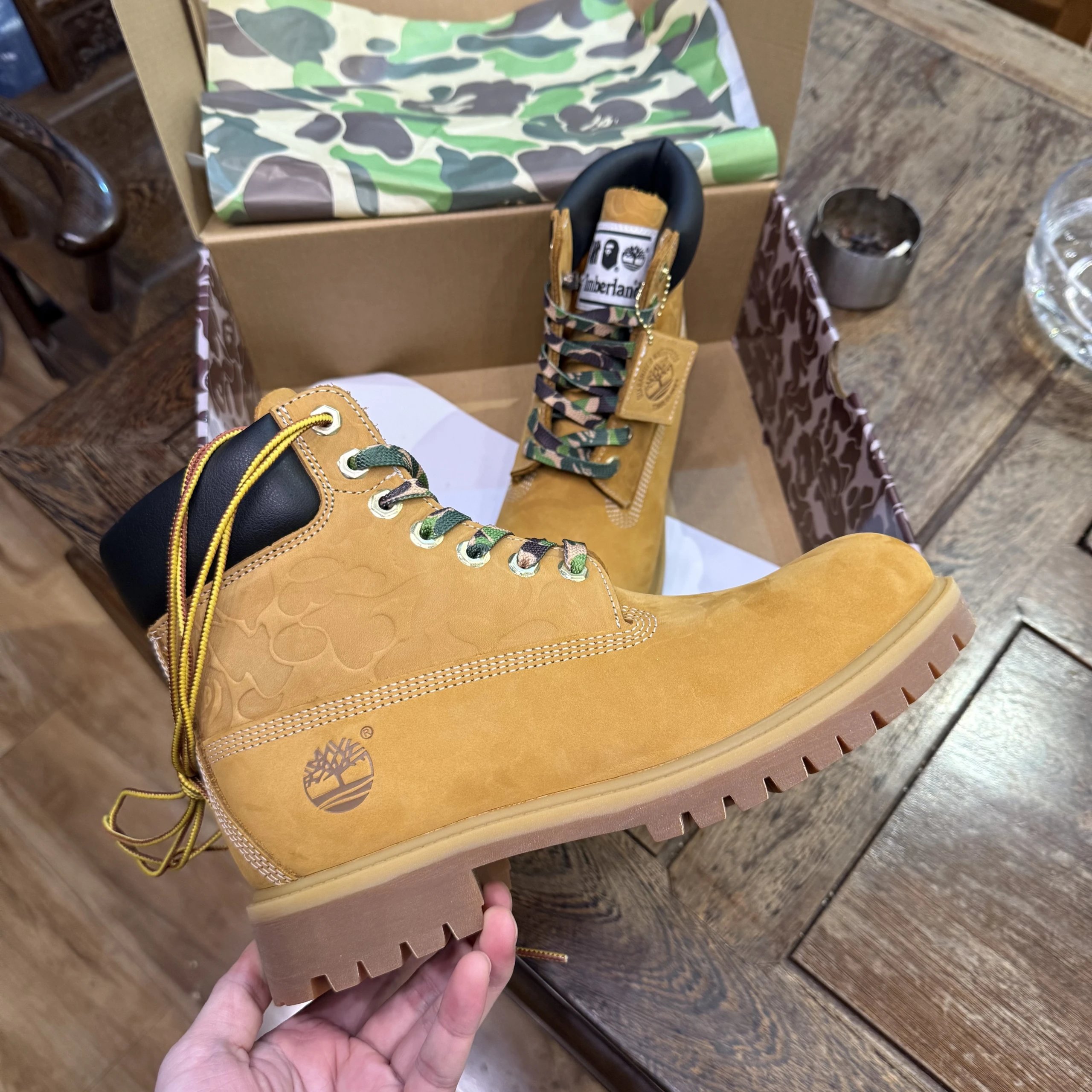 Tianbailan Dahuang Boots BAPE Collaboration