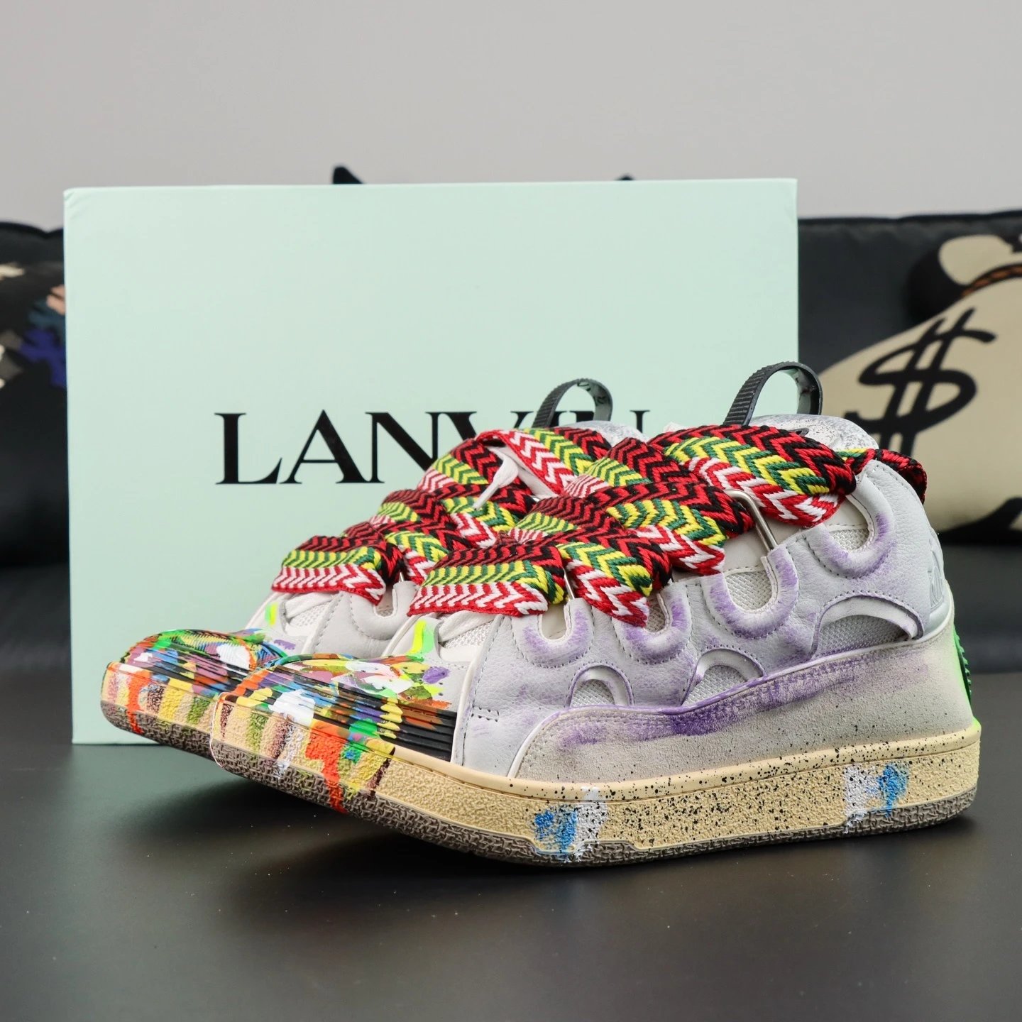 Langfan Ink Splashing White Bread Shoes E2100S1