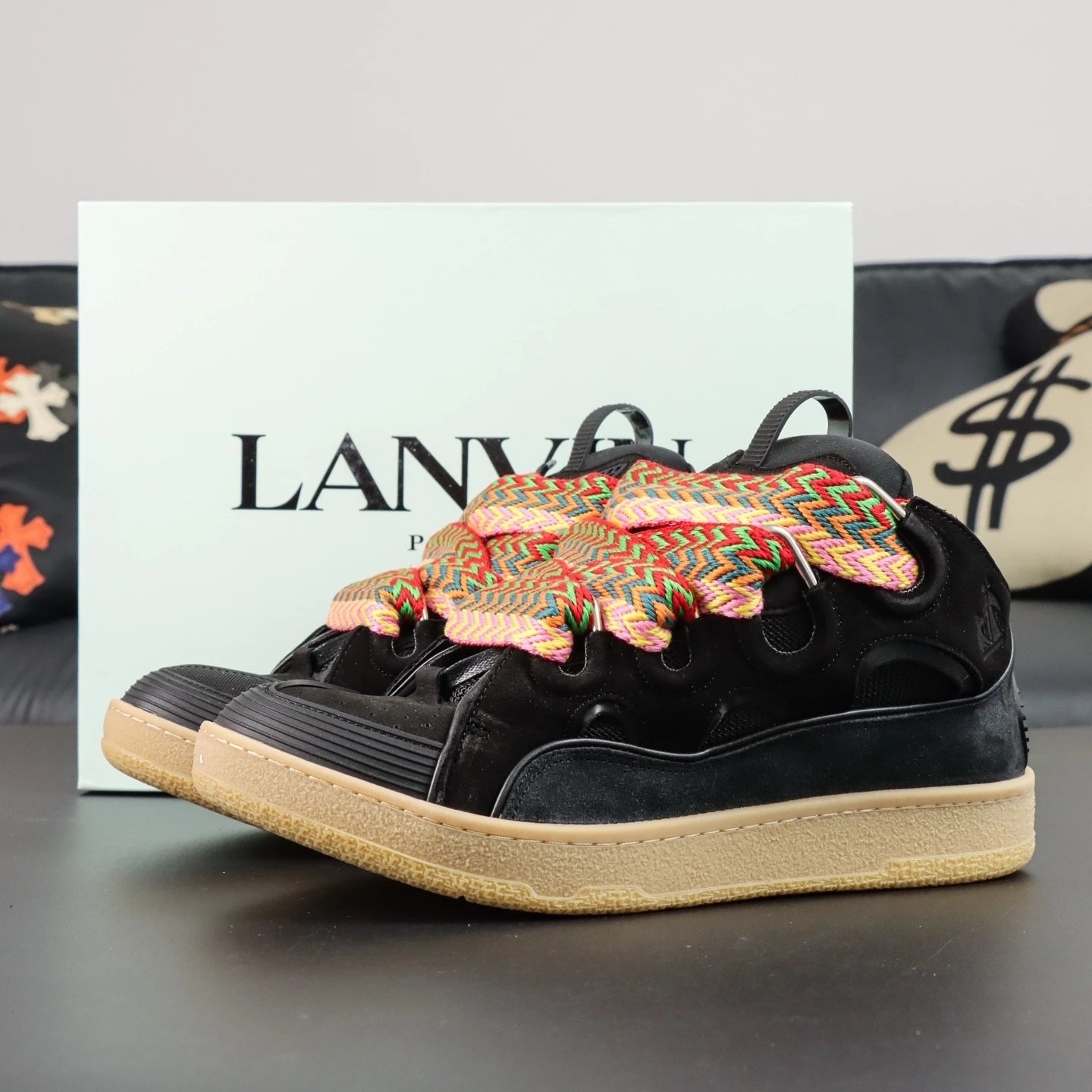 Langfan black brown bread shoes 147446
