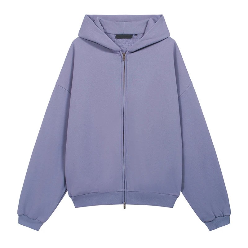 Double Line Embroidered Zip Fleece Jacket