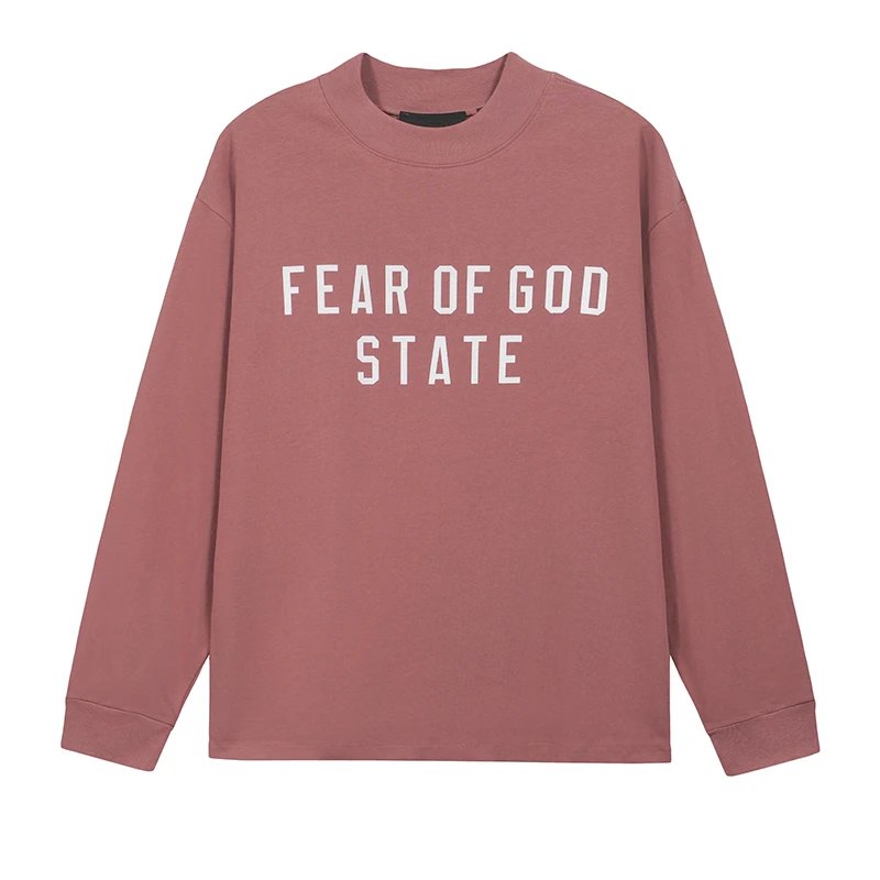 Fall Winter Men's Loose Brand Logo Print Top