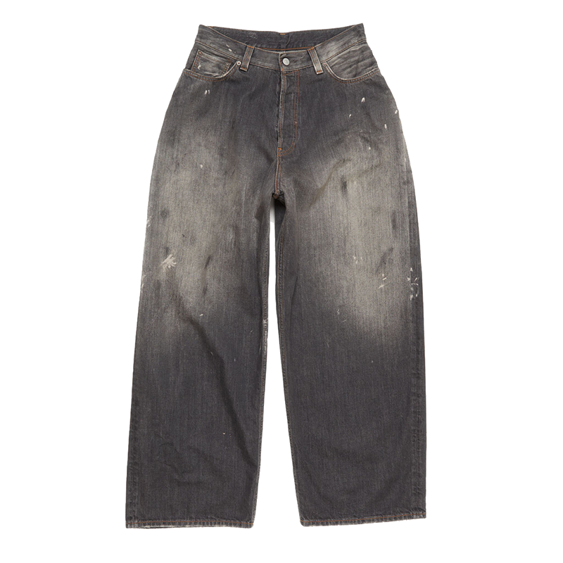 AC Washed Vintage Distressed Wide-Leg Jeans