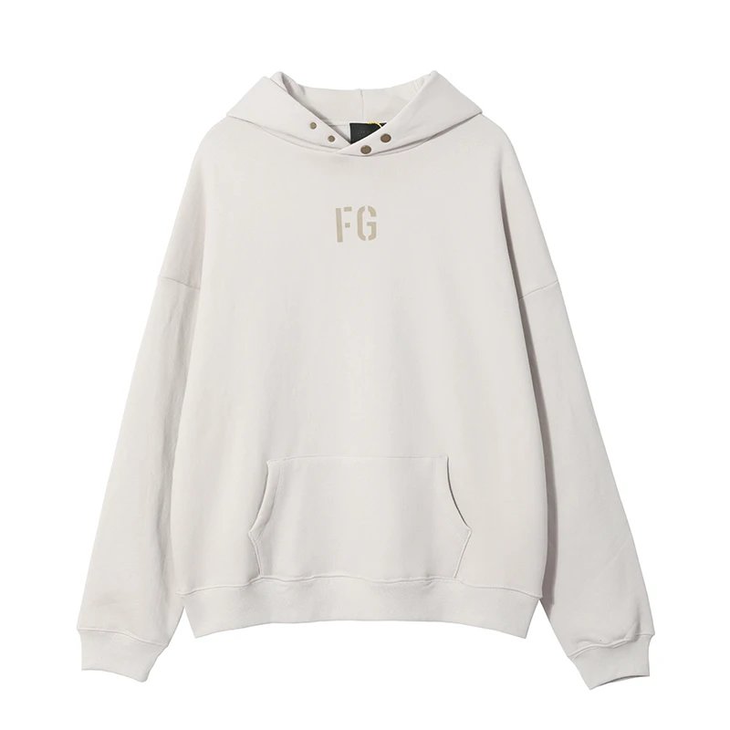 Velvet Print Letter Hooded Fleece Sweatshirt