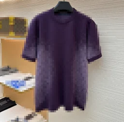 thumbnail for Letter-Pattern Jacquard Gradient Knit Short-Sleeve Sweater qg653225